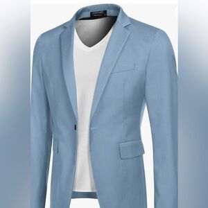 Coofandy Blazer Light Blue One Button